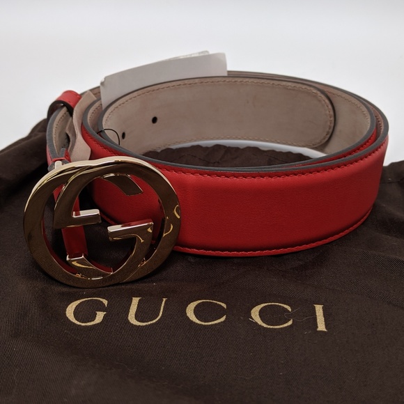 SOLD Gucci Red Leather with Interlocking G Belt - Picture 5 of 5
